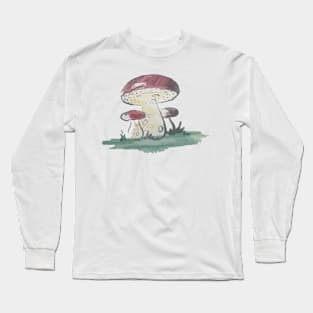 Mushroom Retro Vintage 60s Drawing Long Sleeve T-Shirt